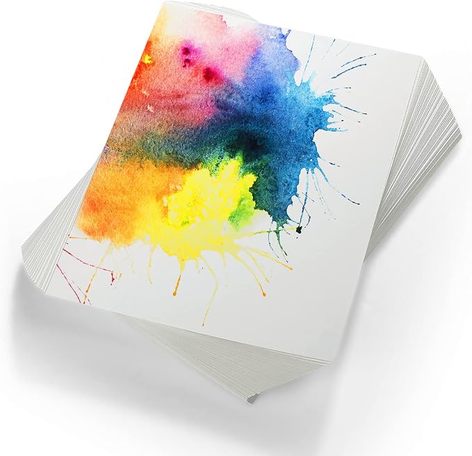 TecUnite 60 Sheets Watercolor Paper Pad Bulk Art White Cold Press Painting Paper by TecUnite