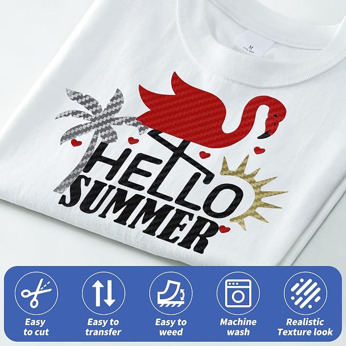 guangyintong Heat Transfer Vinyl Carbon Silver HTV Rolls, HTV Vinyl - Image 3