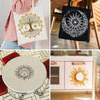 12pcs Mandala Sun and Moon Stencils - Image 5