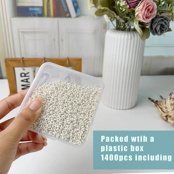Natural Turquoise Seed Beads 4mm 1400pcs Small White Stone Abacus Loose - Image 4
