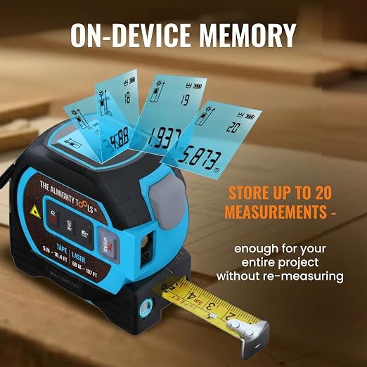 The Almighty Ruler Laser Tape Measure | Laser Distance Measurer, Heavy-Duty Tool - Image 3