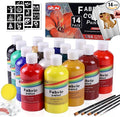 Colorful Permanent Fabric Paint Set, 14 Colors 8.3oz Textile Paint by colorful