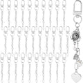 20pcs Silver Keychain Making Kit, Key Ring Swivel Snap Hook Chains, Alloy by Unknown