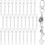 20pcs Silver Keychain Making Kit, Key Ring Swivel Snap Hook Chains, Alloy by Unknown