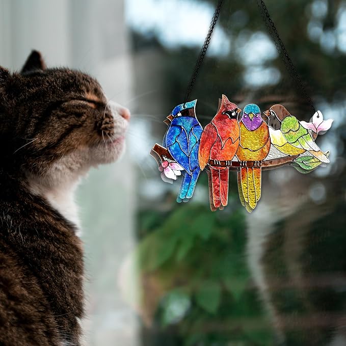 DASTOLL 2 Pack Stained Glass Window Hanging - Image 4