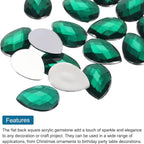 MECCANIXITY 50PCS Flat Back Acrylic Teardrop Gems 13x18mm Artificial Rhinestones - Image 4