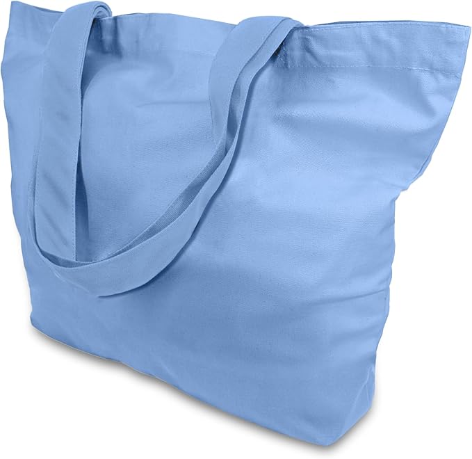 TOPDesign 3-Pack Super Strong Large 12oz Cotton Canvas Tote Bags, Reusable by TOPDesign