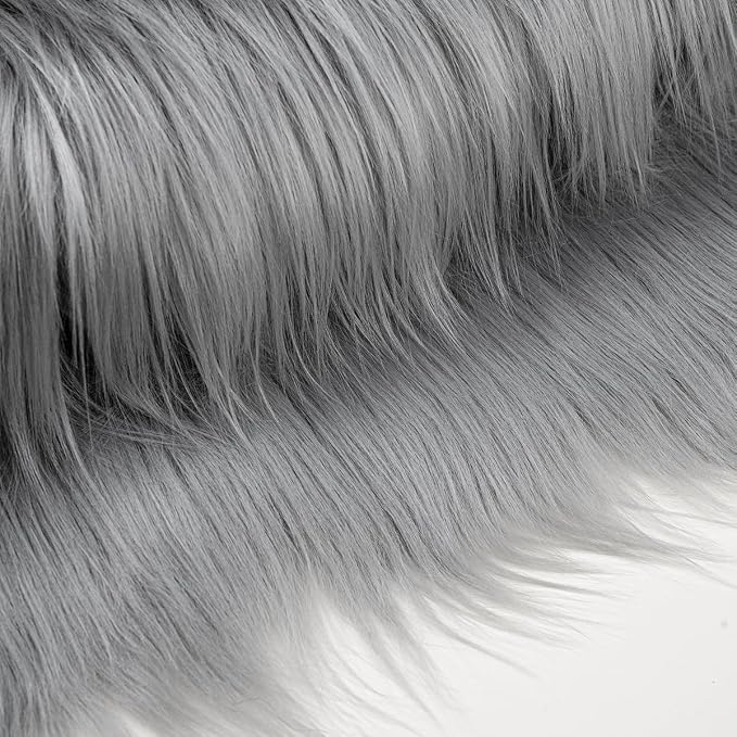 Gray Faux Fur Fabric by The Yard - Image 5