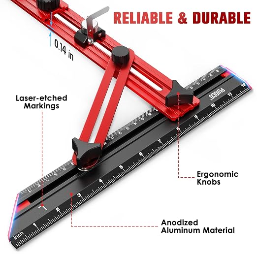 Stair Tread Template Tool with Triangular Brace and Edge Flip Stops | Stair - Image 8