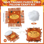 Chunful 6 Sets Thanksgiving Fall Tied Pillow Craft Kit DIY Give Thanks Pillow - Image 2