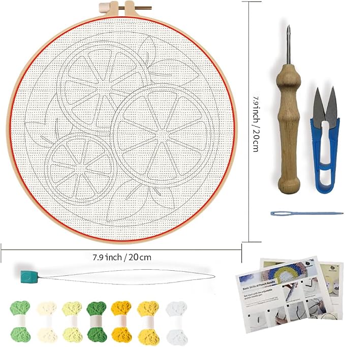 FREEBLOSS Punch Needle Kit Embroidery Punch Needle Starter Craft Set Lemon - Image 2