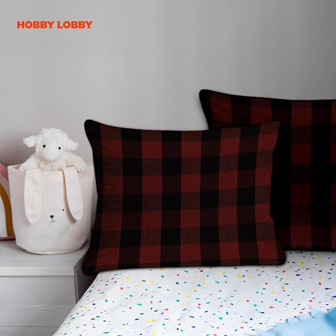Hobby Lobby Red & Black Homespun Buffalo Check Cotton Fabric, 2 Yards | Precut - Image 7