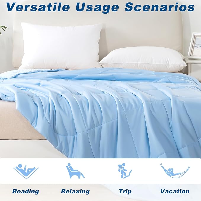 Cooling Comforter Twin Size, Double-Sided Cold Tech Fabric Quilted Bed - Image 5