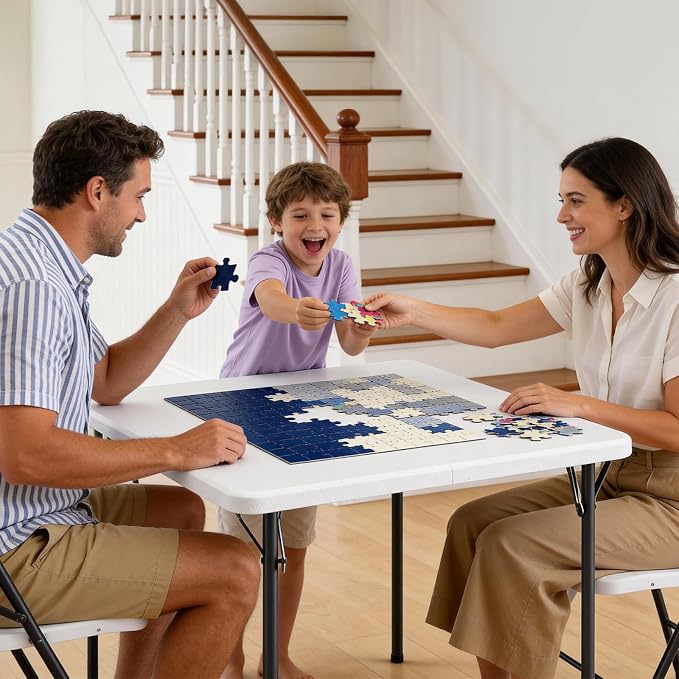 Folding Table, 36 Inch Square Foldable Card Table - Image 5