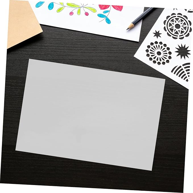 PRETYZOOM 10pcs Milky Translucent Pet Plastic Craft Sheets Blank Stencil - Image 6