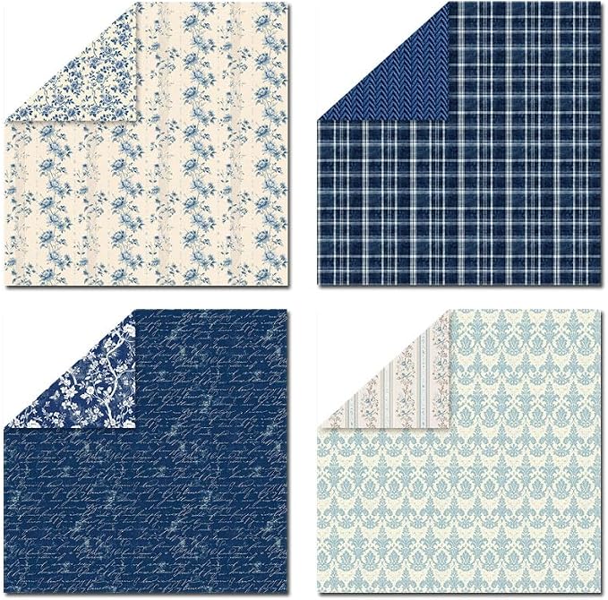 Scrapbook Paper & Scrapbooking Supplies, Vintage Blue 6x6 Double-Sided - Image 4
