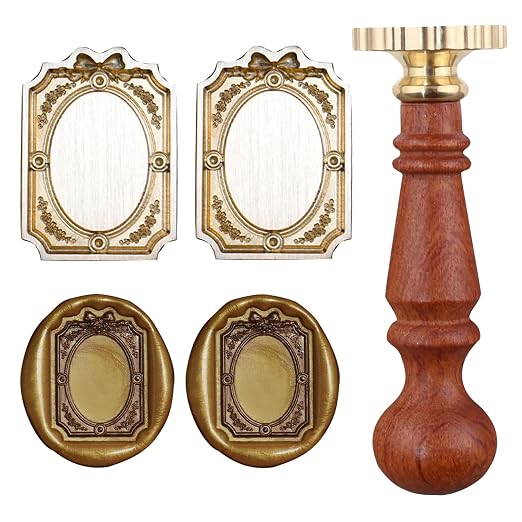 Frame Wax Seal Stamp Kit, 3D Embossed Relief Carving Wax Seal Stamp Head and by HOSEALING