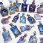 50PCS Lunar Phase Crystal Bottle Stickers – Clear Watercolor Moon & Star - Image 4
