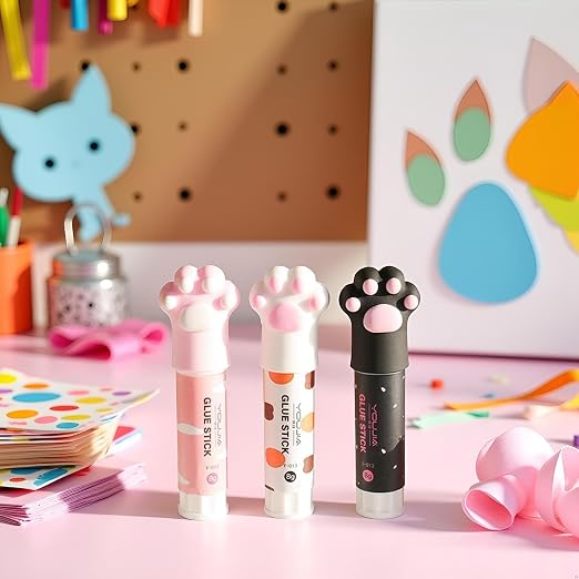 3Pcs Random Color Cat Claw Cute Glue Stick Kawaii Stationery Binding Tool - Image 9