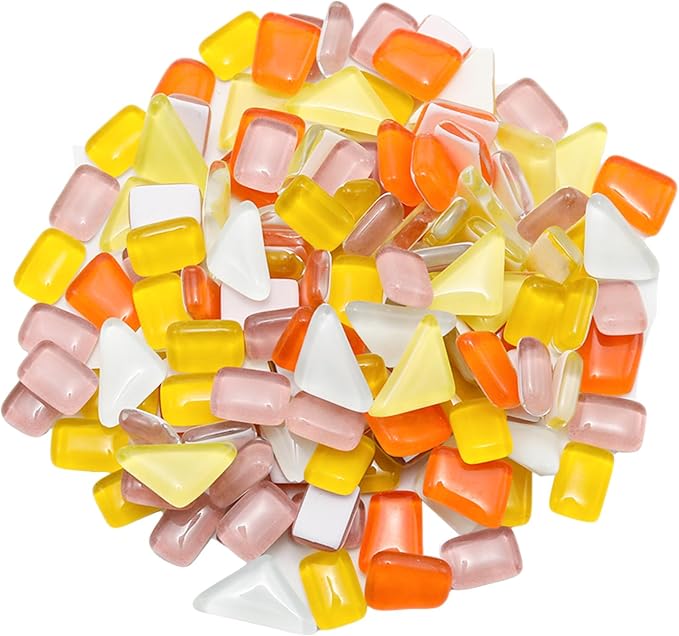 200g Assorted Colors Irregular Crystal Glass Mosaic Tiles, Colorful Glass by Unknown