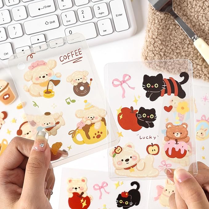 128Pcs Cute Pets for Scrapbooking, Self-Adhesive Transparent Cute Pets - Image 4