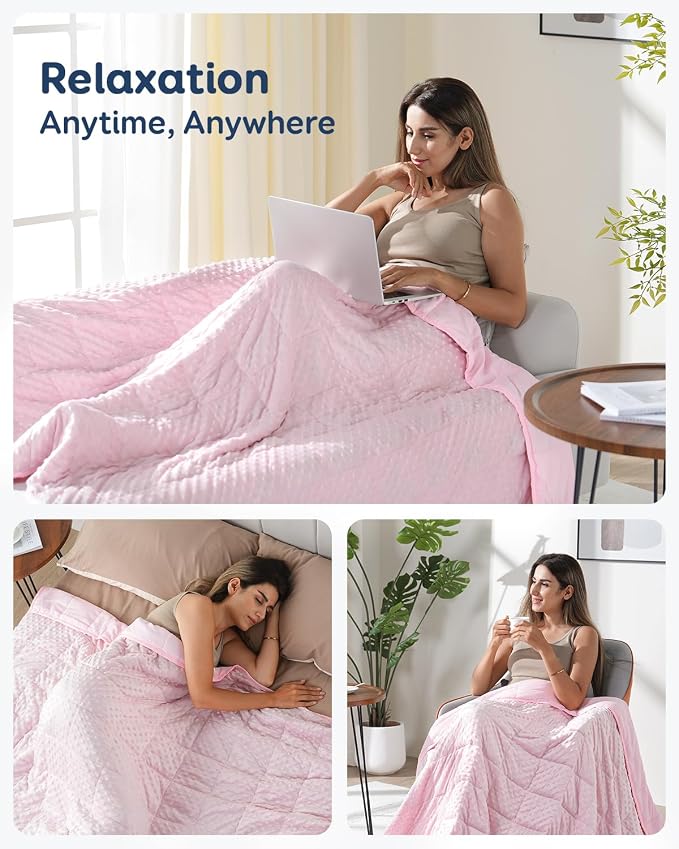 Kivik Weighted Blanket 20 lbs for Adults, Minky Dot Heavy Blankets, Microfiber - Image 5