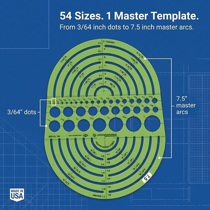 ALVIN Circle Radius Master Template TD1202, Template - Image 3