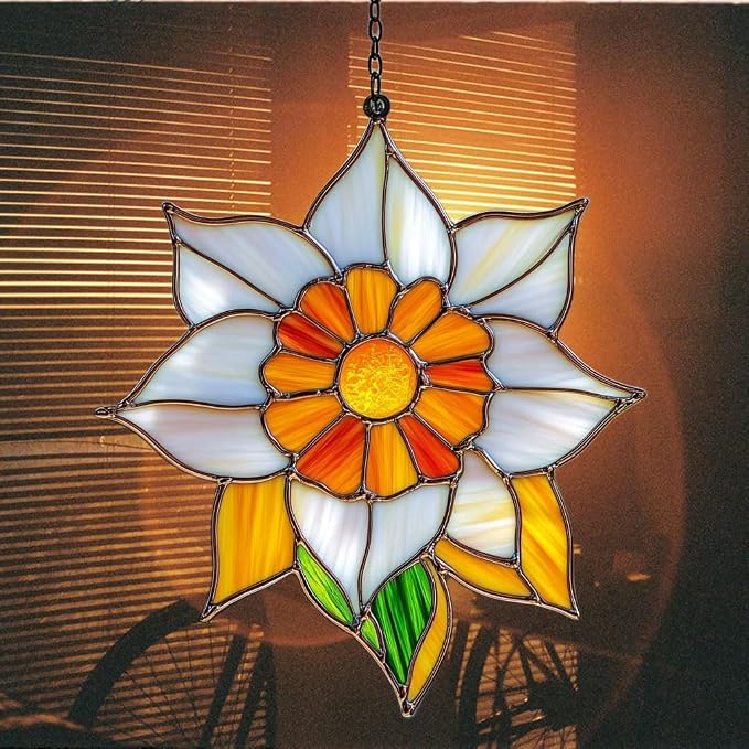 Narcissus Mosaic Style Acrylic Suncatcher Stained Glass Effect Window Car - Image 7