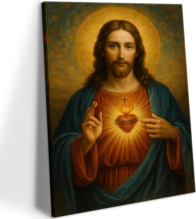 Sacred Heart of Jesus Canvas Wall Art Divine Mercy Painting picture Wall Decor by wallart