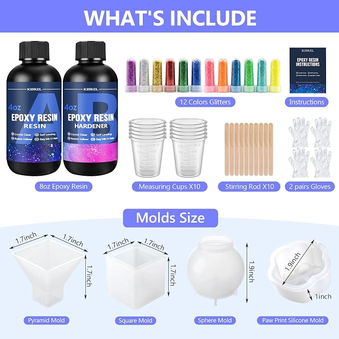 KISREL Epoxy Resin Kit for Beginners, Resin Kit - Image 2