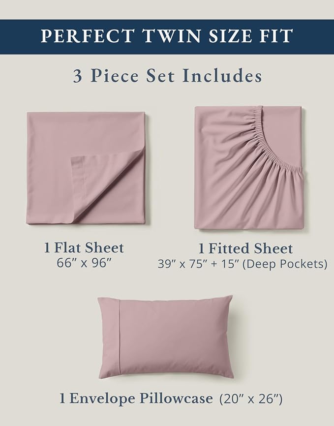 LANE LINEN Sustainable 100% Organic Cotton Twin Size Bed Sheets, Soft & Comfy - Image 4