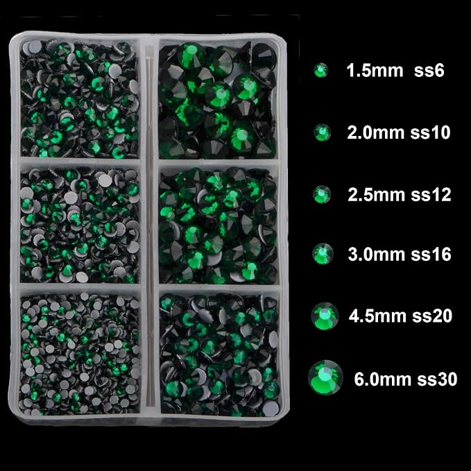 4000pcs Mixed Size Hot Fix Round Crystals Gems Glass Stones Hotfix Flat Back - Image 3