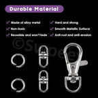 Swpeet Assorted 150Pcs Silver Keychain Making Kit, Swivel Trigger Hook - Image 3