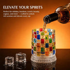 Colorful Rotating Whiskey Glasses Set of 2, 9 oz Rocks Glasses - Image 7