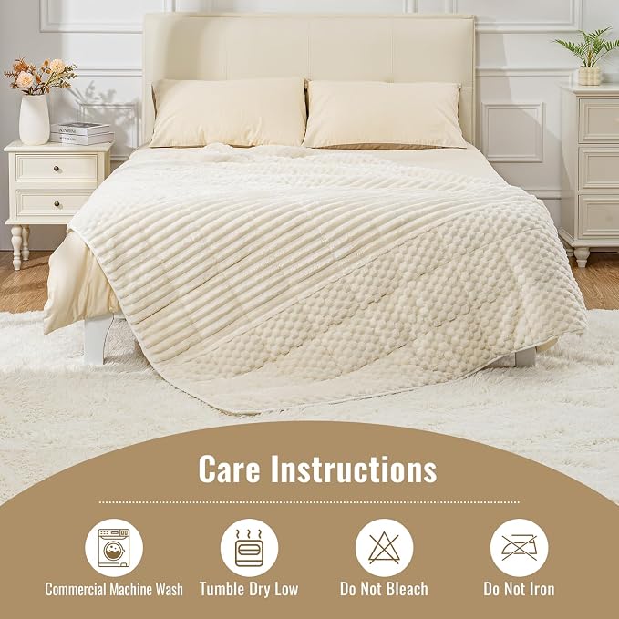 Uttermara Weighted Blankets for Adults Queen Size 20lbs, Soft Warm Sherpa - Image 7