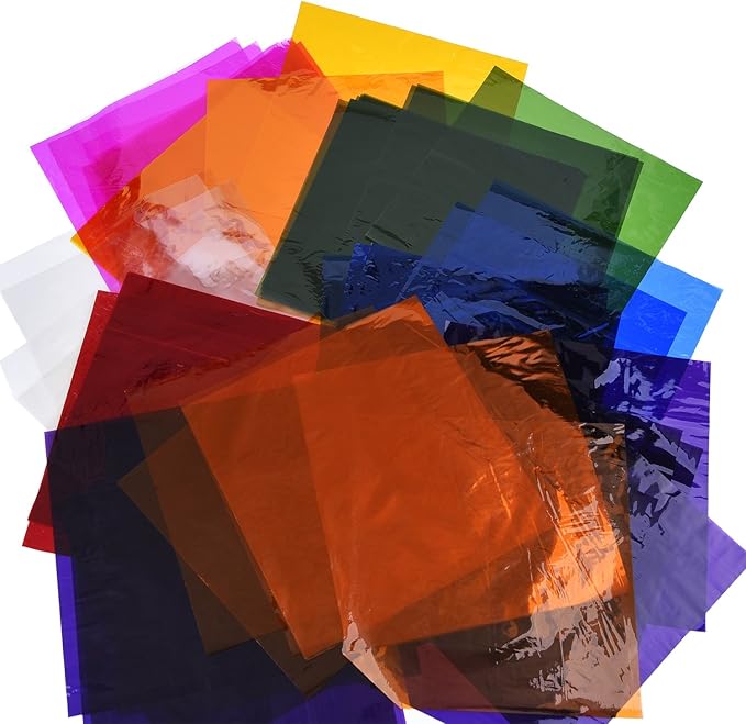 Outus 104 Pcs Colored Cellophane Sheets Cellophane Wrapping Paper - Image 6
