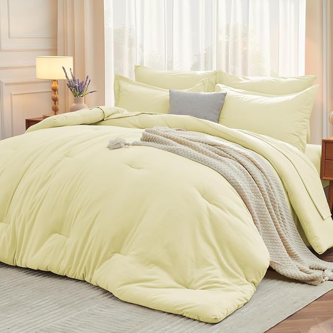 MUXHOMO 7 Pieces Queen Comforter Set, Soft Bed in a Bag Queen Size, All Season by MUXHOMO