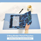 Custom Dark Blue Electric Lightning Pencil Pouch - Image 4