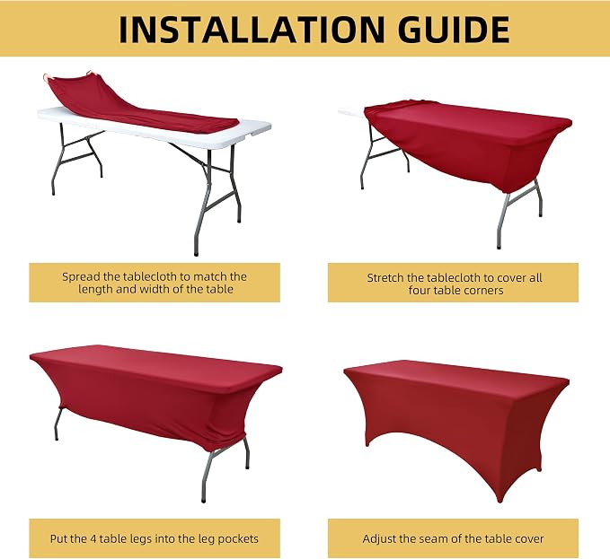 6-Pack 6ft Spandex Table Covers - Image 5