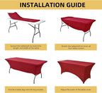 2-Pack 6ft Spandex Table Covers - Image 5