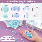 200-260PCS TINKRSTUFF Assorted Blue Acrylic Beads - Image 2