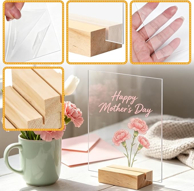 Bercoor 10 Pack 5x7 Inch Blank Clear Acrylic Sign - Image 3