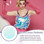 MECCANIXITY 700 Pcs Flat Round Sequins 15mm/0.6 Inch Loose Paillettes Craft - Image 4