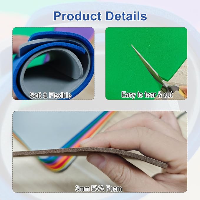 24Pcs 3mm 3D EVA Foams Embroidery: 5.92x9in Embroidery Foam - Image 4