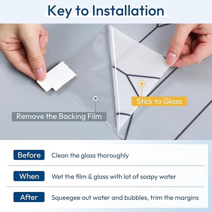 rabbitgoo Moroccan Pattern Static Cling Window Privacy Film, 35.4" x 118.1" | - Image 6