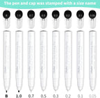 Ohuhu Fineliner Pens Micro Drawing Pens: 8-size Tips Waterproof Pigment Black - Image 6
