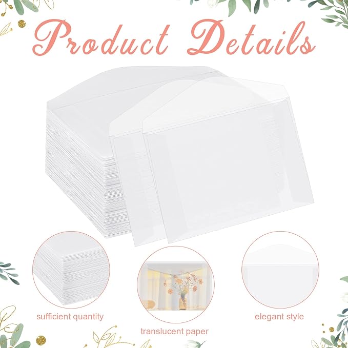 Geyee 100 Pcs Glassine Ticket Envelopes - Image 2