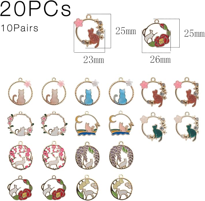 Bulk Gold Enamel Charms for Jewelry Making, Colorful Metal Charms Pendant for - Image 4