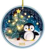 Penguin Acrylic Ornament, Penguin Ornament, Christmas Ornament Penguin by Unknown