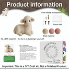 DIY Needle Felting Kit Cute White Lamb Lying – Needle Felting Starter Kit - Image 3